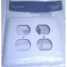 BRAINERD WHITE DOUBLE DUPLEX OUTLET PLATE COVER Bin C