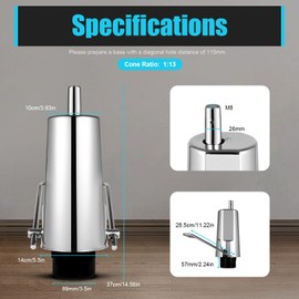 RocoReny Barber Chair Hydraulic Pump, 4 Bolt Pattern Standard Styling Chair Pump w/4.3" Adjustable Height, Salon Chair Hydraulic Pump 26mm Shaft Diameter M8 Thread, 440LBS Capacity