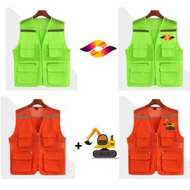 Logo work vest, group custom-made force logo, ice logo, free climbing vest, men's summer vest, mesh vest, team uniform, summer work Red=XL