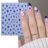 6 Sheets Star Nail Stickers for Nail Art Black Silver