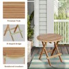 OTSUN Teak Outdoor Side Table,Patio Table with Adjustable Feet, Small