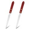 2pcs Letter Openers, Durable Stainless Steel Envelope Cutter with Wooden