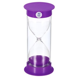PATIKIL 40 Minute Sand Timer, Round Sandy Clock with Plastic Cover, Count Down Sand Glass for Games, Kitchen, Party Favors DIY Decoration, Purple