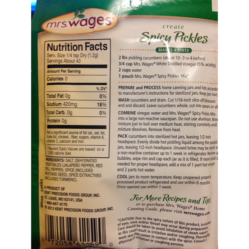Precision Foods Mrs Wages Medium Spicy Pickle Mix