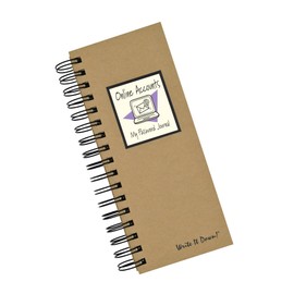 Write it Down series by Journals Unlimited, Series Guided Journal, Online Accounts, My Password Journal, Mid-size 4.25x8.5", Kraft Hard Cover, Made in USA