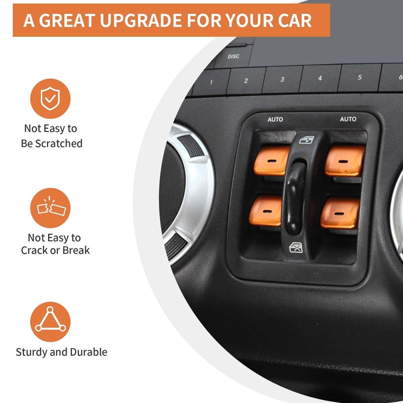 SQQP for JK Aluminium Center Console Window Switch Button Cover