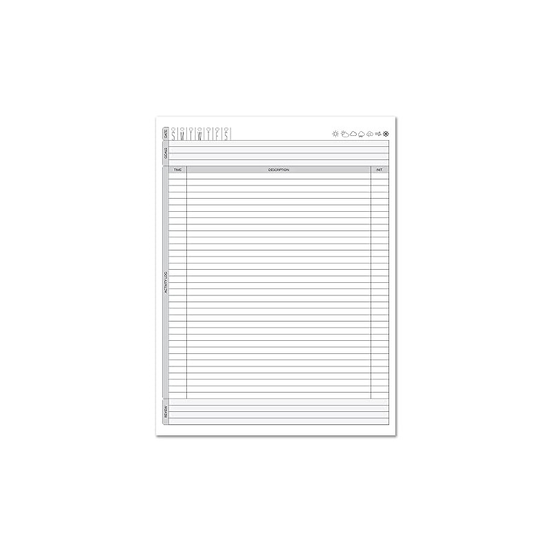 BookFactory Daily Activity Log Pad/Notepad/Productivity Diary/Tasks Planner 50 Page Pad