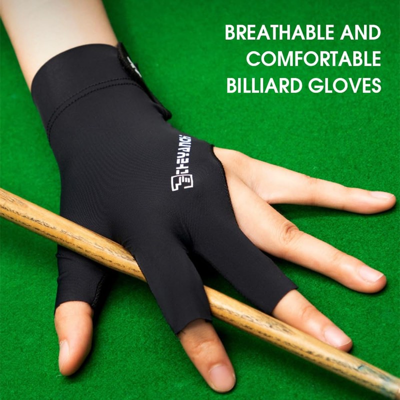 Snooker Player Gloves,Anti-Slip Billiard Gloves,Comfortable 3 Finger Snooker Player Gloves