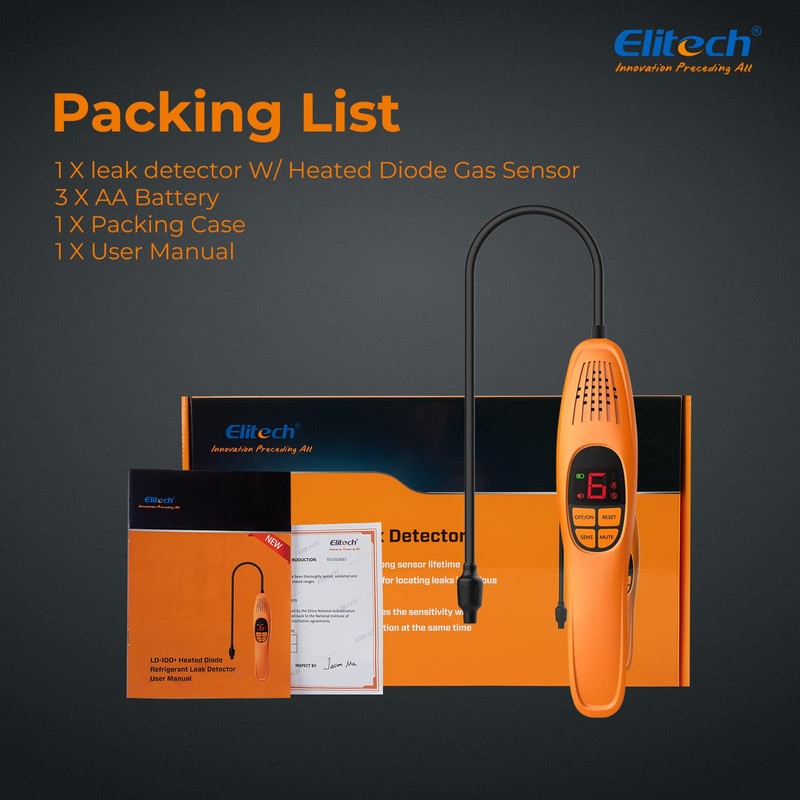 Elitech Refrigerant Leak Detector, Freon Leak Detector, Freon Sniffer Automotive