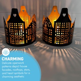 Set of 2 black & gold Tealight Holders – elegant home décor accessories