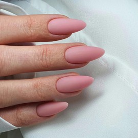 Matte Dark Pink Press on Nails Almond Shaped Nails Press ons, Medium Fake Nails Almond Acrylic Nails Glue on Nail Medium Length False Nail for Women Thick Natural Gel Stiletto 24Pcs
