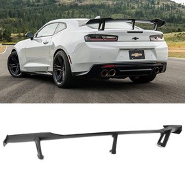 Trunk Spoiler Compatible With 2016-2020 Chevy Camaro | ZL1 1LE Style ABS Unpainted Rear Tail Boot Lid Wing Add On Deck Lid By IKON MOTORSPORTS | 2017 2018