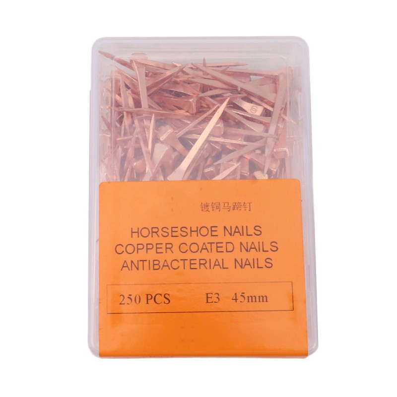 250Pcs Horseshoe Nails Copper Plated Rustproof Equestrian Riding Equipment Pet