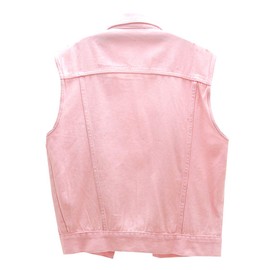 LifeShe Womens Beading Pearls Sleeveless Denim Vest Jean Jacket Coat…