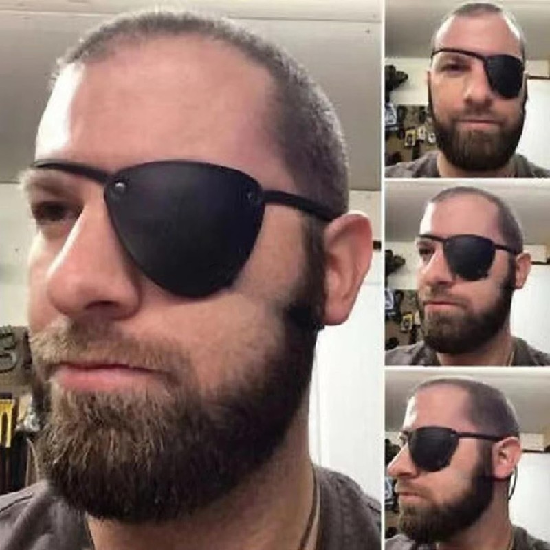 HKSICHENGKEJI Pirate Eye Patch Black Leather Eye Patch for Men