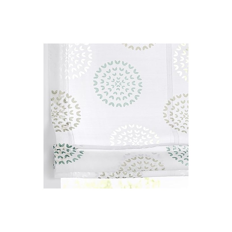 Bella Eyelet Roller Blind Burnout White Printed Circle Motif White