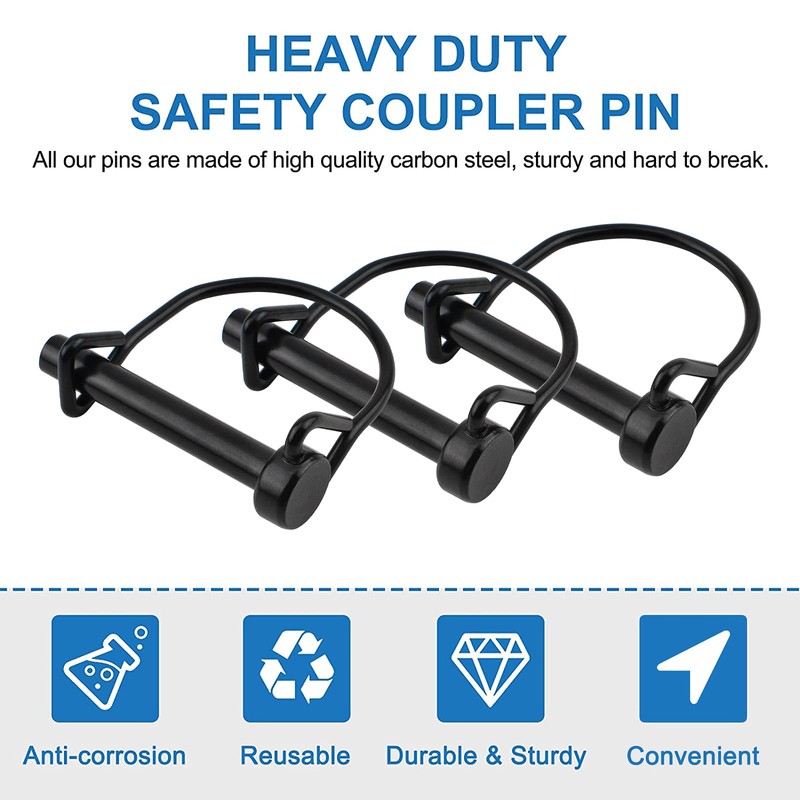 INCREWAY 4PCS Wire Lock Pin, 5/16" Carbon Steel Shaft Locking