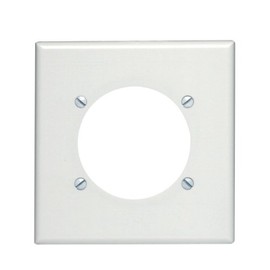 Leviton 2-Gang Flush Mount 2.465-Inch Diameter, Device Receptacle Wallplate, Device Mount, Midway Size, 80530-W, White