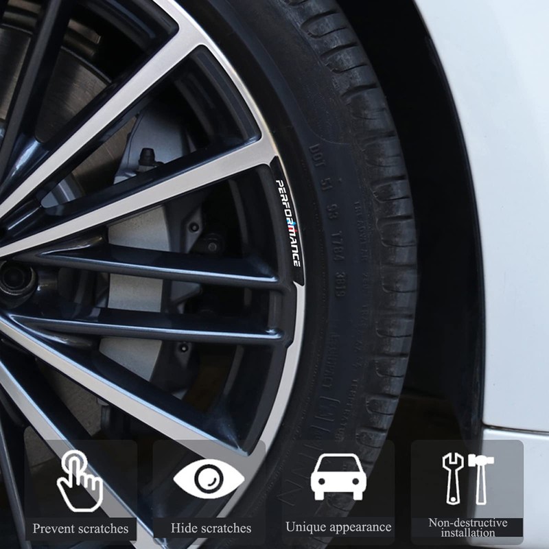 Rim Sticker Wheel Hide Scratch Cool Black