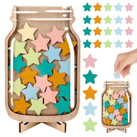 Reward Jar With Star Tokens, Magnetic Reward Jar For Children, Star Jar Reward System For Home School Classroom Teacher Parent, Star Collect Jar Reward Chart, Star Reward Jar