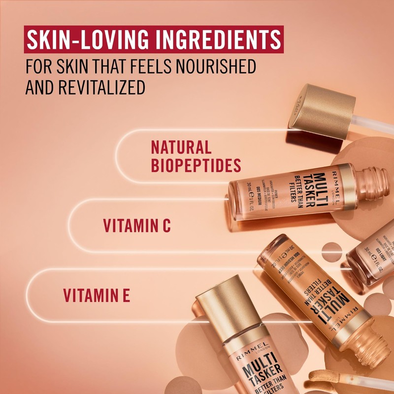 Rimmel Multi-Tasker Better Than Filters, 005 Medium, Foundation, Shine Enhancer