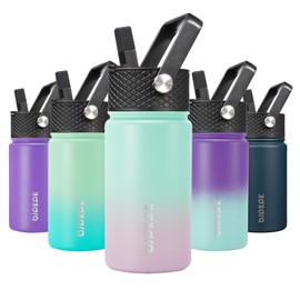 BJPKPK Water Bottle with Straw Lid, 15 oz Insulated Water Bottle, Stainless Steel Metal Water Bottles, Reusable Leak Proof BPA Free Thermo, Flask, Cups, Marshmallow