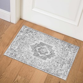 keensoft - Alfombra de área gris 2x3 para el hogar, Tapete Alfombra Pequeña