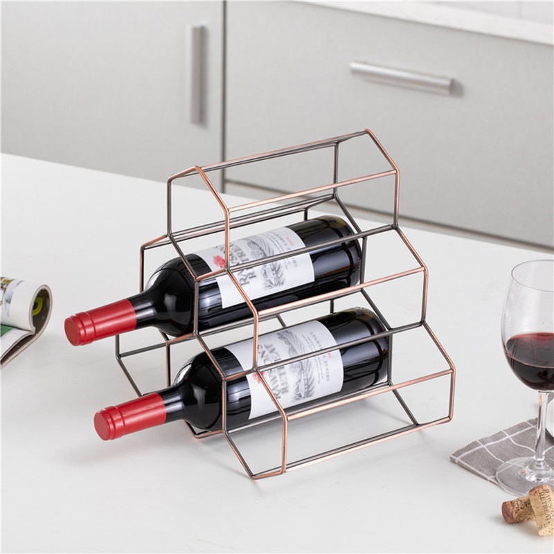 Tabletop Wine Rack 6 Bottle Wine Holder Modern Metal Wine