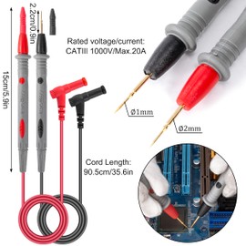 QIMEI-SHOP Multimeter Test Leads Kit with Crocodile Clips Test Probe Test Hook Test Probes Measuring Tips for Digital Multimeter Electric Measuring Cables 14 Pieces