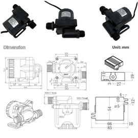 SHYSKY DC50F-24150A 24VDC Small Yet Power Brushless DC Water Pump 86W Lift 15m 49ft, 412GPH,Speed Adjustable, Low Noise, Circulation Cooling Pressure Gardening Sys