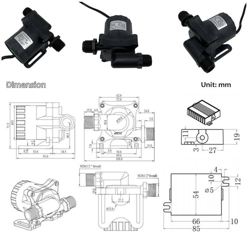 SHYSKY DC50F-24150A 24VDC Small Yet Power Brushless DC Water Pump