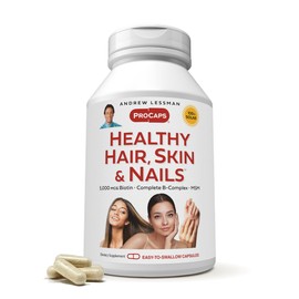 ANDREW LESSMAN Healthy Hair, Skin and Nails 60 Capsules - 5000 mcg High Bioactivity Biotin, B-Complex. Promotes Beautiful Skin, Strong Nails. No Additives Hair Growth Vitamins Biotin Supplement
