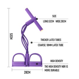 Multi Function Tension Rope, Sit- Up Bodybuilding Equipment, 4 Tube Leg Exerciser, Yoga, Fitness, Home, Gym Equipment for Women/Men, BLUE