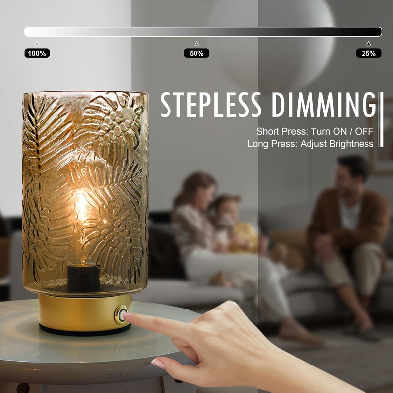 ULAROOM Cordless Lamps Rechargeable Battery Operated lamp,Glass Table Lamp Remote