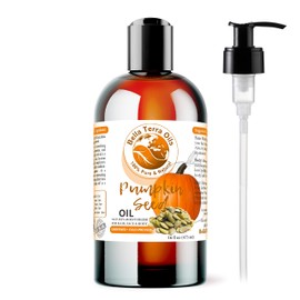 Bella Terra Oils Pumpkin Seed Oil. 16oz. 100% Pure. Cold-pressed. Unrefined. Chemical-free. Rich in Zinc and Vitamin C. Deeply Hydrating. Natural Moisturizer for Hair, Skin