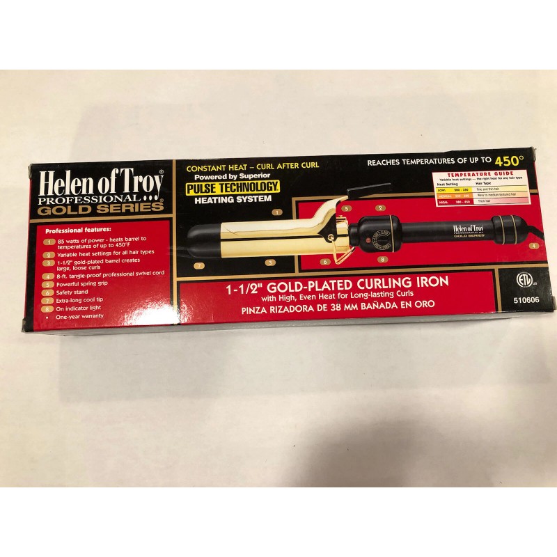 Helen Of Troy 1-1/2” Gold Plated Professional Series Curling Iron