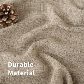 BGment Linen Curtains 63 Inch Length for Window, Rod Pocket Textured Light Filtering Drapes Privacy for Bedroom Living Room Office Back Tab, Dark Oatmeal, 2 Panels, 52 X 63 Inch