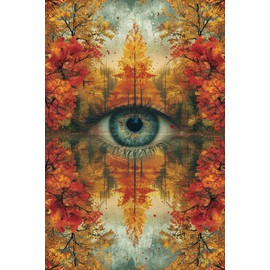 Moohue DIY Counted Stamped Cross Stitch Kits for Adults 14 Count Cross Stitch Patterns Eye Trees Printed Cross Stitch Kits for Adults (Eye Trees)