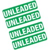 4 x UNLEADED Stickers Fuel Printed Vinyl Label