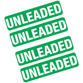4 x UNLEADED Stickers Fuel Printed Vinyl Label