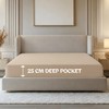Oxford Homeware Beige King Size Fitted Sheets -100% Brushed Microfibre