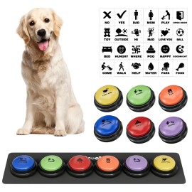 Acools Dog Buttons for Communication, 6 Pcs Dog Talking Button Set, 30S Voice Recordabl