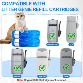 Godyoy 10Pack Cat Litter Refill Bags Compatible with Litter Genie XL+/Plus/Standard/Style/Desgin Pail, Litter Bags with 7-Layer Odor Control Technology, 23 Months Supply (Cartridge NOT Included)