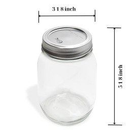 12 Pack Regular Mouth Mason Jars 16 Oz Jar with Airtight Lids Glass Jars with Silver Metal Lid and Band Glass Jars for Jam Honey Sauces Wedding Favors Meal Prep Canning Pickling Food Storage