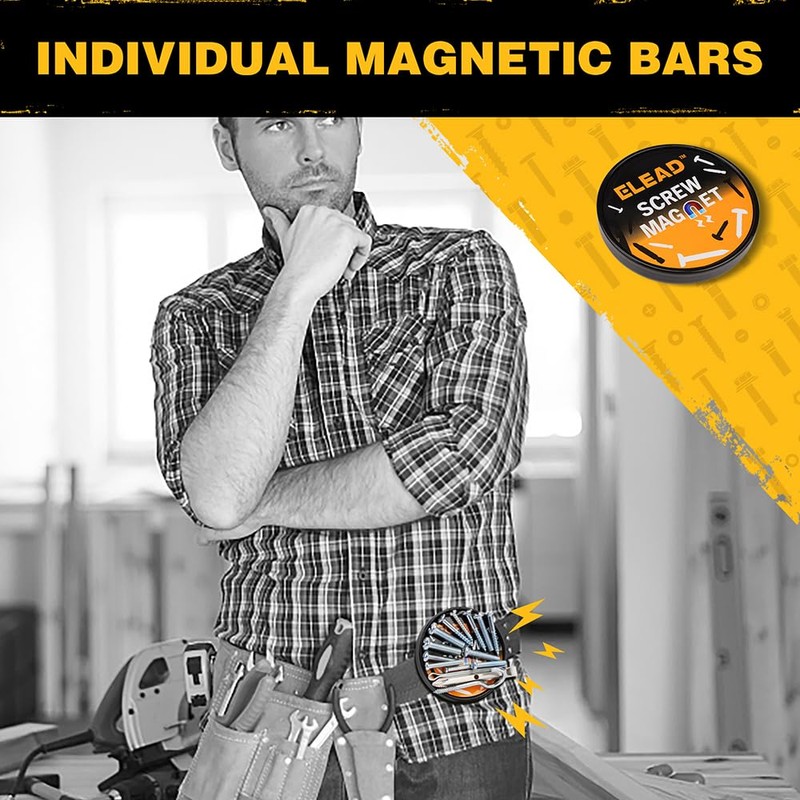 Magnetic Storage Organizer Tool Holder - 6-Piece Wall Mount Rack
