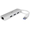 StarTech.com 3-Port USB Hub with Ethernet, 3x USB-A Ports, Gigabit