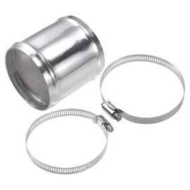 X AUTOHAUX OD 3" 76mm ID 2.9" 73mm Length 3.25" 80mm Aluminum Alloy Tube Intercooler Pipe Straight Air Intake Tube with 2 Clamps Silver Tone for Car