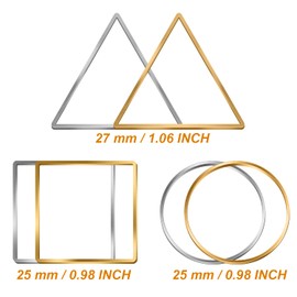 60Pcs Beading Hoop Earrings Finding, FUNCYboo Round Earring Hoops for Jewelry Making Earring Bulk DIY Crafts (60pcs (square triangle round))