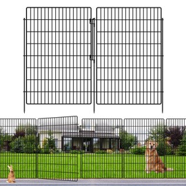 10 Panels Garden Fencing Animal Barrier with Lock, 40 in(H) X 24 ft(L) Dog Fence Outdoor for Yard Rustproof No Dig Decorative Tall Garden Fence Metal Wire Panel Border Rabbit Ground Stakes Fencing