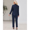 LookbookStore 2 Piece Spring Pant Suit Navy Pant Suit for